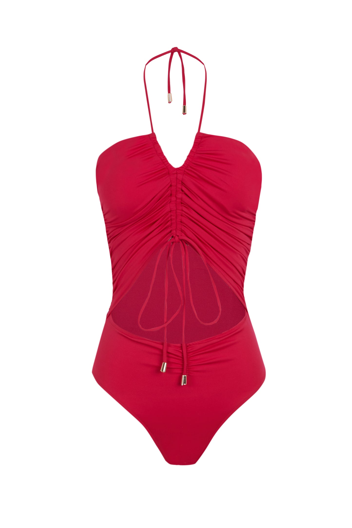 Amore - Bañador Fucsia con Fruncido Regulable y Escote Cut-Out