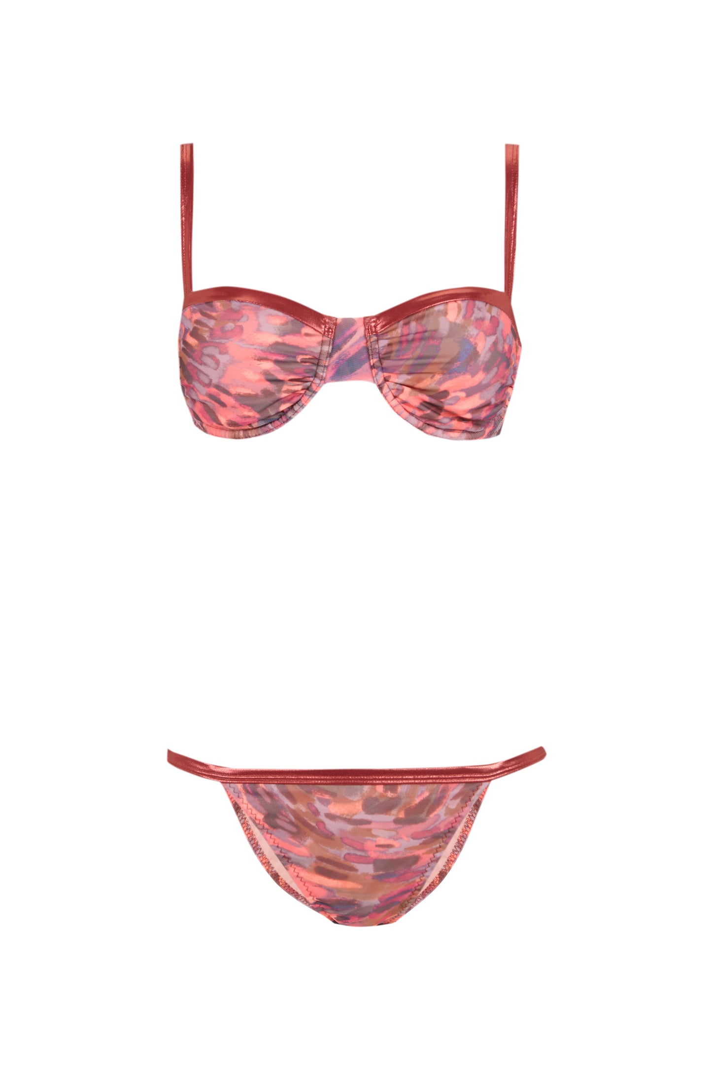 Dolce - Bikini de Aro Estampado con Vivo Rosa Metálico