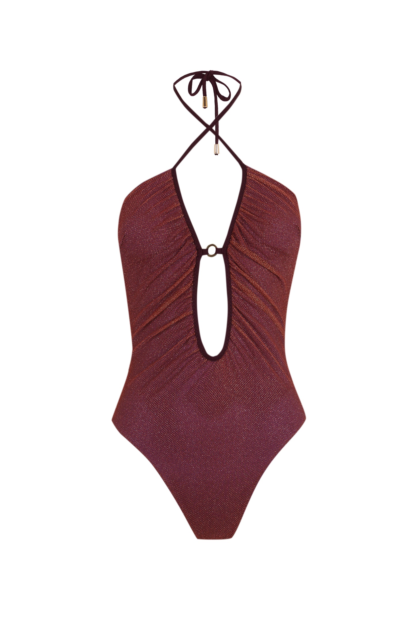 Paradiso - Lilac Swimsuit with Sparkling Orange Net