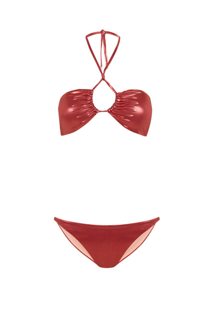 Incanto - Bikini Rosa Bandeau Metálico