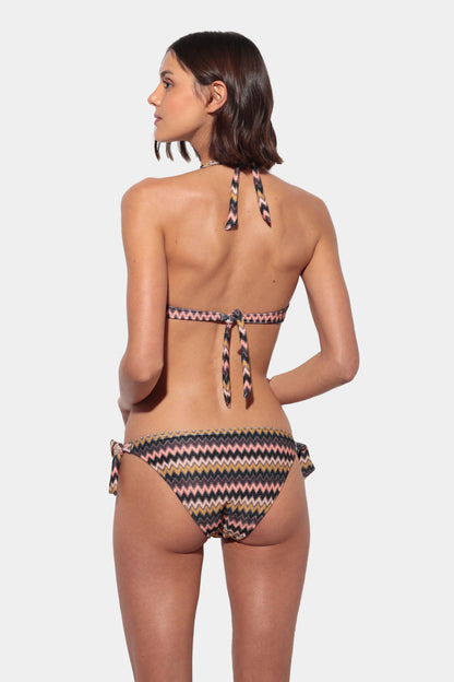 Serenità - Missoni Style Printed Bikini with Halter Neck and Ring