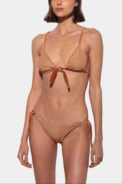 Sole - Reversible Orange Velvet and Print Bikini