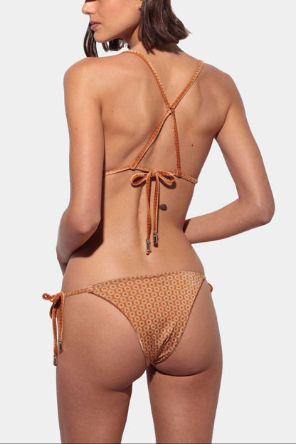 Sole - Reversible Orange Velvet and Print Bikini