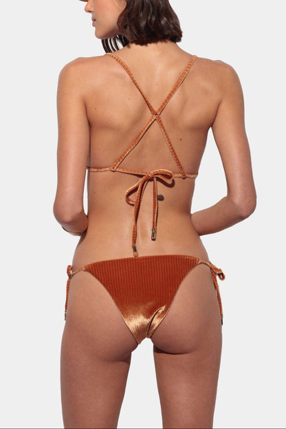Sole - Reversible Orange Velvet and Print Bikini