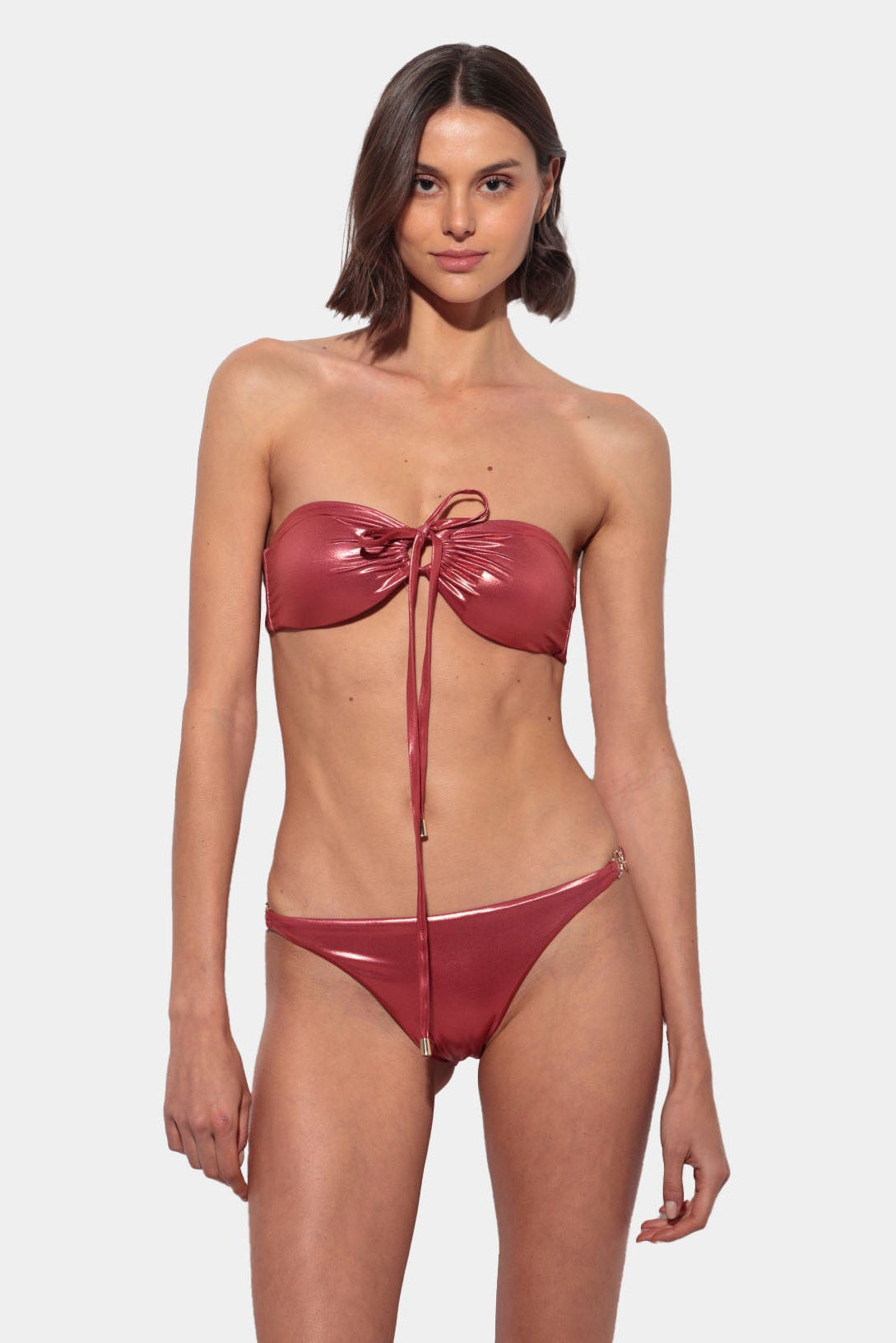 Incanto - Bikini Rosa Bandeau Metálico