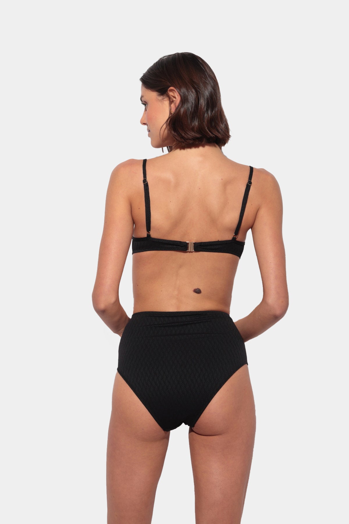 Look - Black Balconette Bikini with Underwire and High Waist Panties