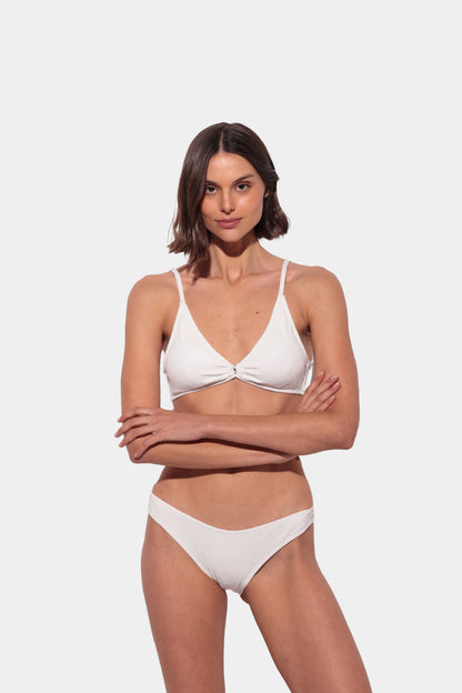 White triangle bikini with ring